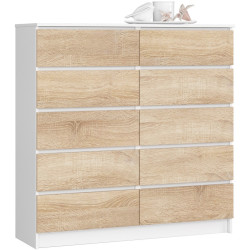Comoda Akord K120 10SZ (White/Sonoma Oak) Thumb