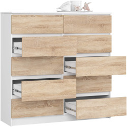 Comoda Akord K120 10SZ (White/Sonoma Oak) Thumb