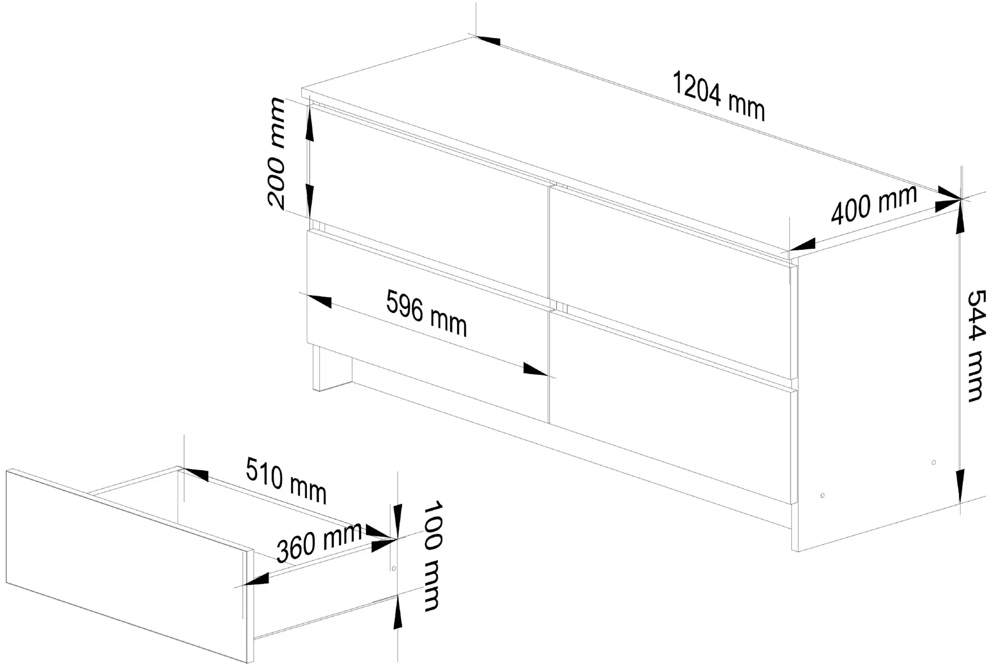 Comoda Akord K120 4SZ (Artisan Oak)