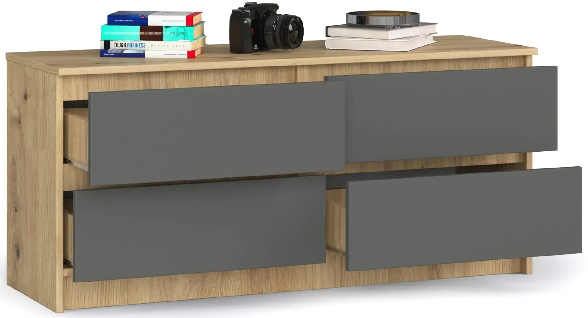 Comoda Akord K120 4SZ (Artisan Oak/Graphite Grey) - 3