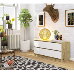 Comoda Akord K120 4SZ (Artisan Oak/White)