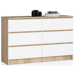 Comoda Akord K120 6SZ (Sonoma Oak/White) Thumb