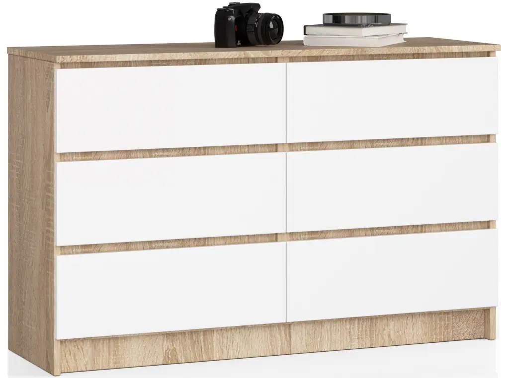 Comoda Akord K120 6SZ (Sonoma Oak/White)