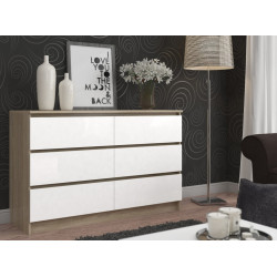 Comoda Akord K120 6SZ (Sonoma Oak/White) Thumb