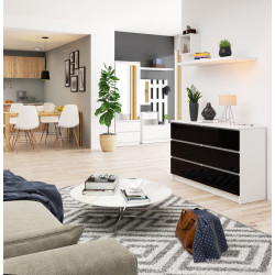 Comoda Akord K120 6SZ (White/Black Gloss) Thumb