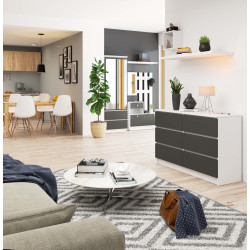 Comoda Akord K120 6SZ (White/Graphite Grey) Thumb