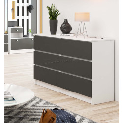 Comoda Akord K120 6SZ (White/Graphite Grey)