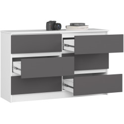 Comoda Akord K120 6SZ (White/Graphite Grey) Thumb