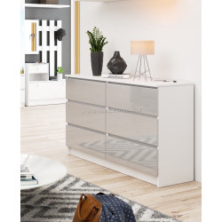 Comoda Akord K120 6SZ (White/Metallic Gloss)