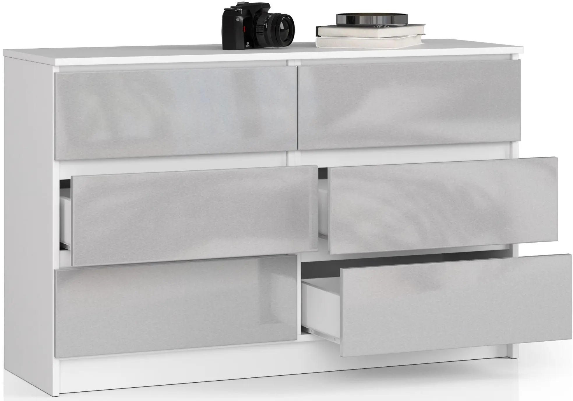 Comoda Akord K120 6SZ (White/Metallic Gloss)