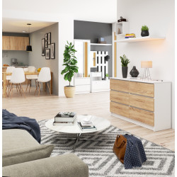 Комод Akord K120 6SZ (White/Sonoma Oak) Thumb