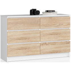 Комод Akord K120 6SZ (White/Sonoma Oak) Thumb