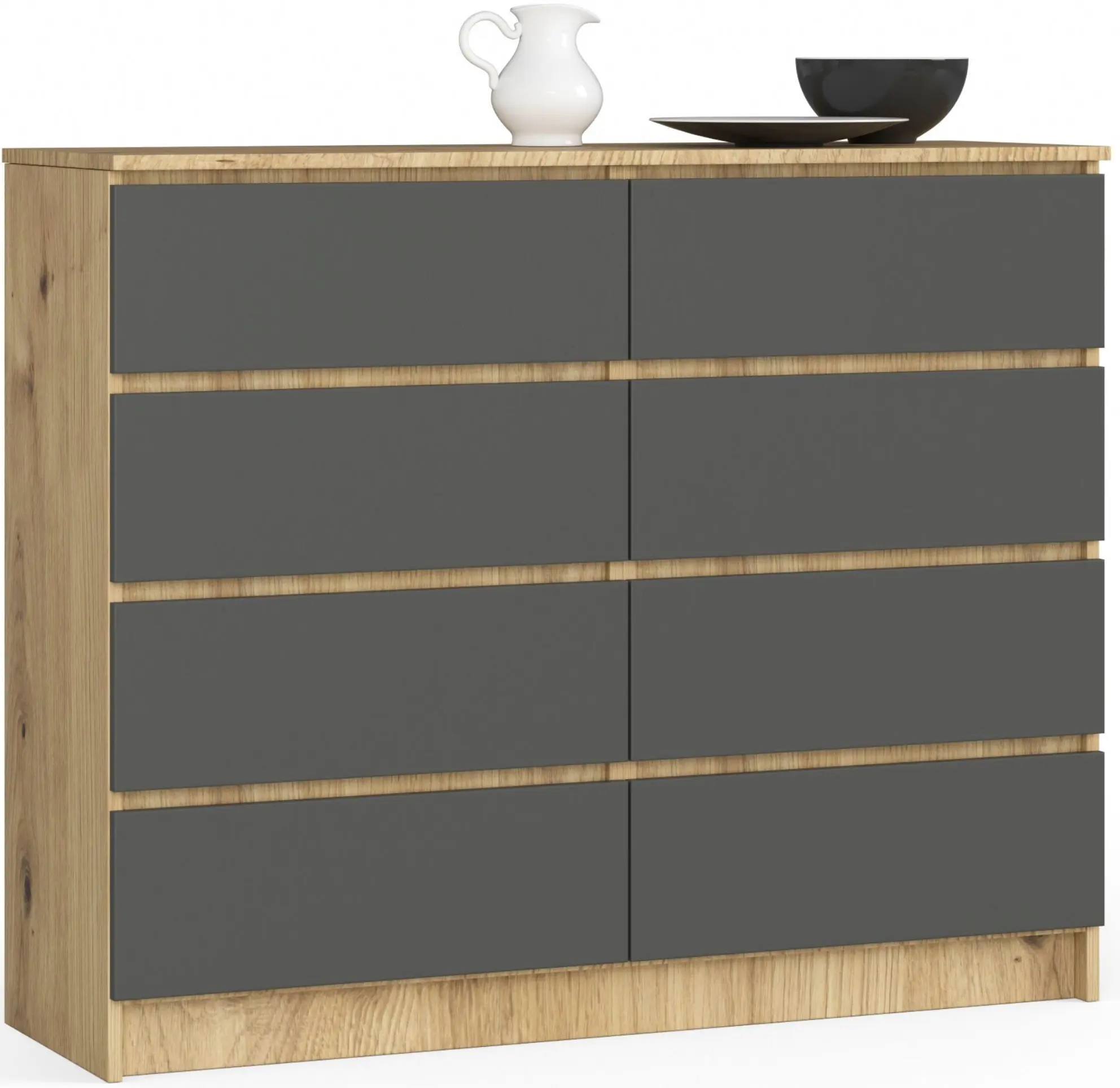 Comoda Akord K120 8SZ (Artisan Oak/Graphite Grey)