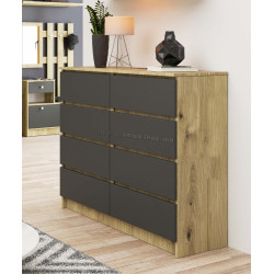 Comoda Akord K120 8SZ (Artisan Oak/Graphite Grey)