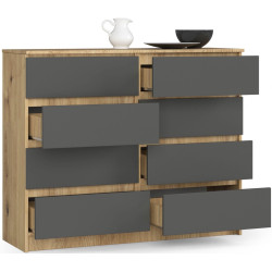 Comoda Akord K120 8SZ (Artisan Oak/Graphite Grey) Thumb