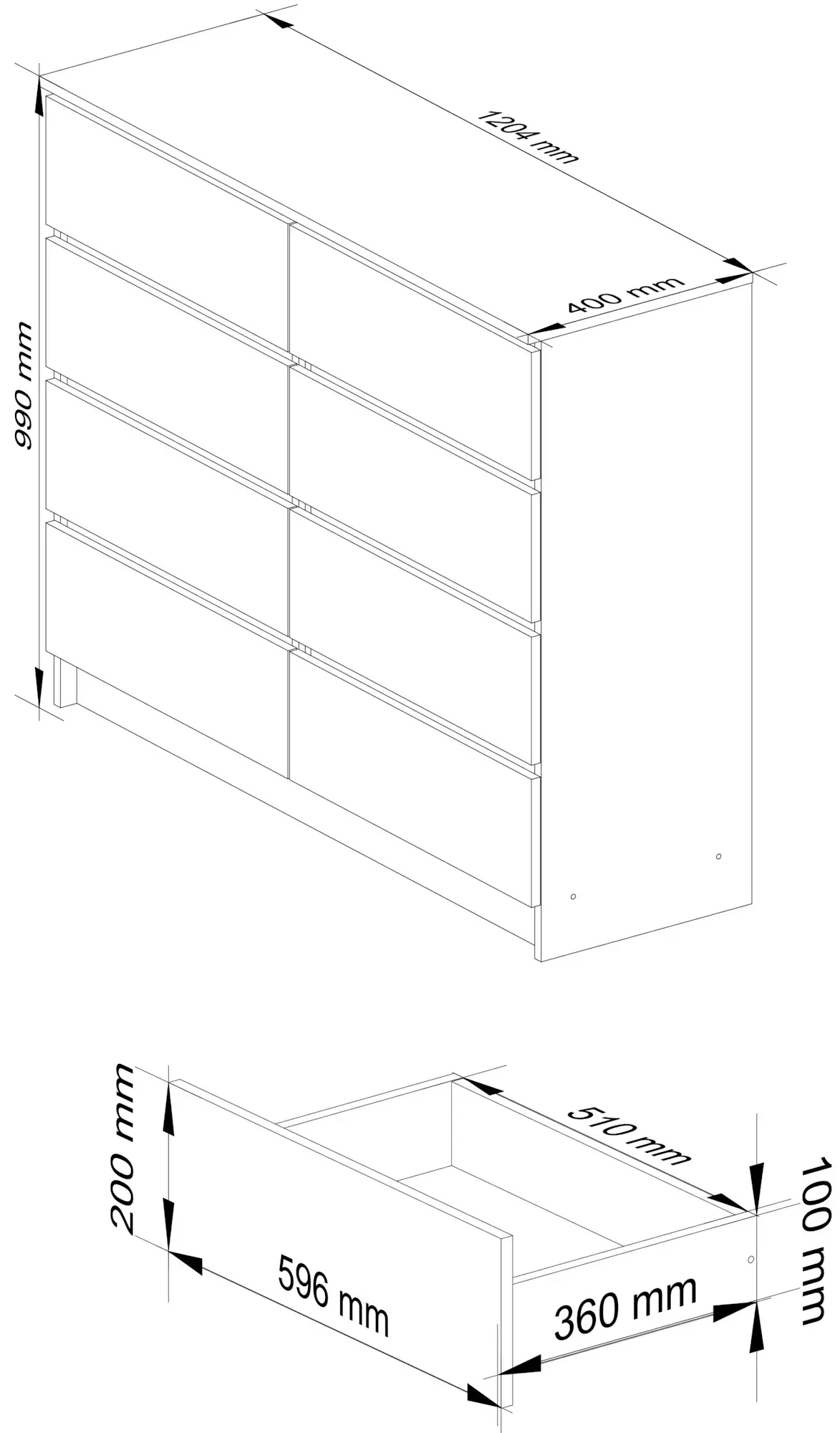 Comoda Akord K120 8SZ (Artisan Oak/Graphite Grey)