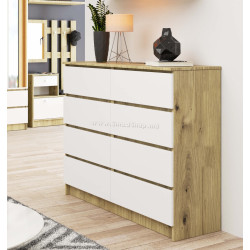 Comoda Akord K120 8SZ (Artisan Oak/White)