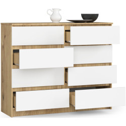 Comoda Akord K120 8SZ (Artisan Oak/White) Thumb