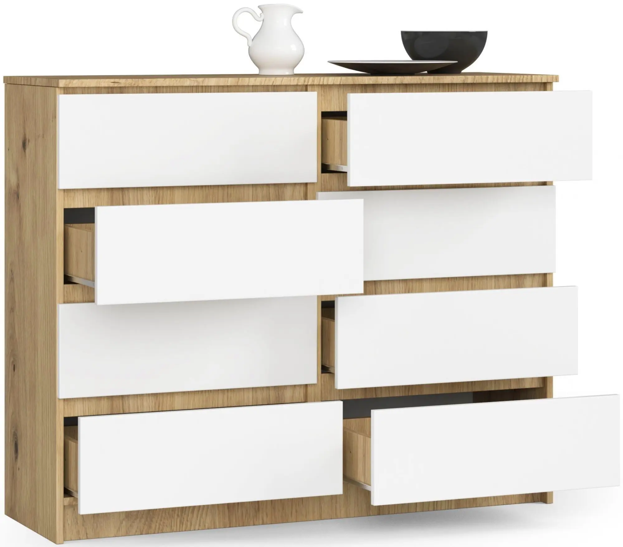Comoda Akord K120 8SZ (Artisan Oak/White)