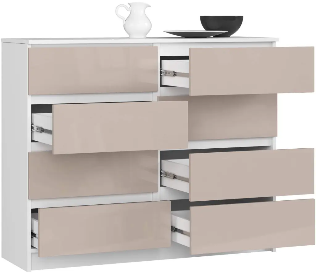 Комод Akord K120 8SZ (Cappuccino Gloss/White)