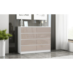 Comoda Akord K120 8SZ (Cappuccino Gloss/White)