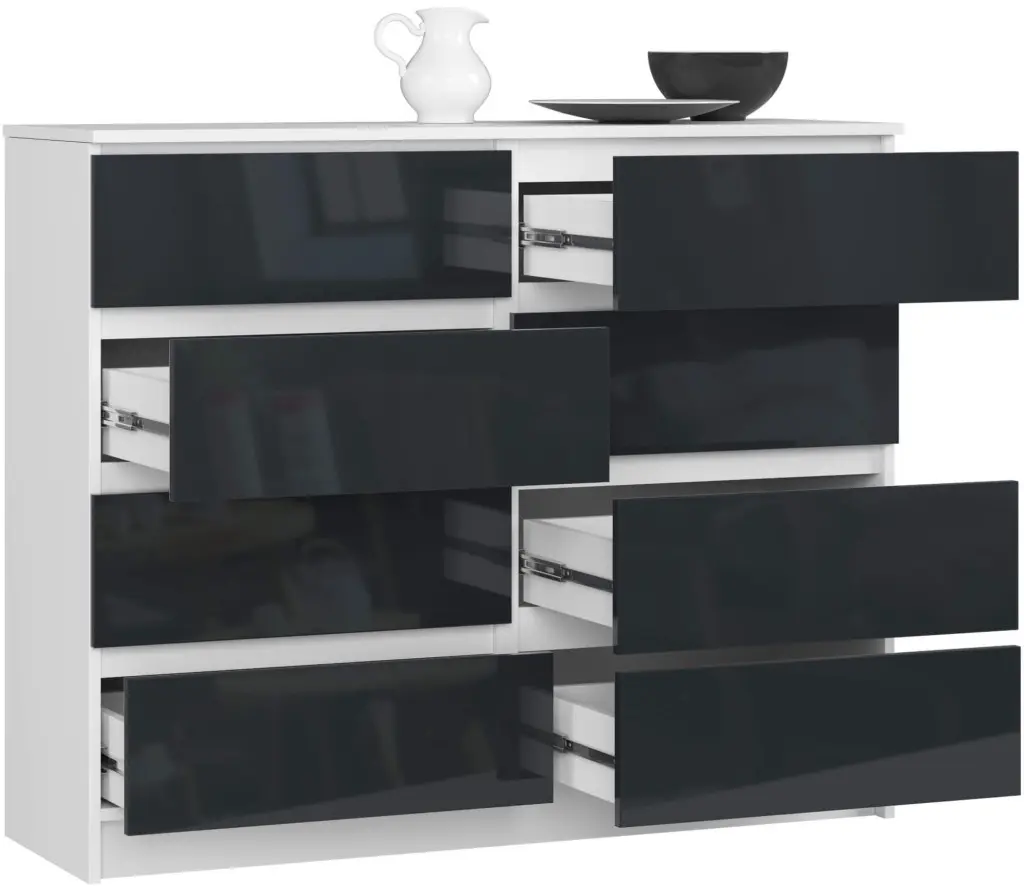 Comoda Akord K120 8SZ (Graphite Glossy/White)