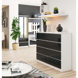 Comoda Akord K120 8SZ (Graphite Glossy/White)