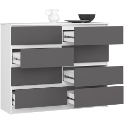 Comoda Akord K120 8SZ (Graphite Grey/White) Thumb