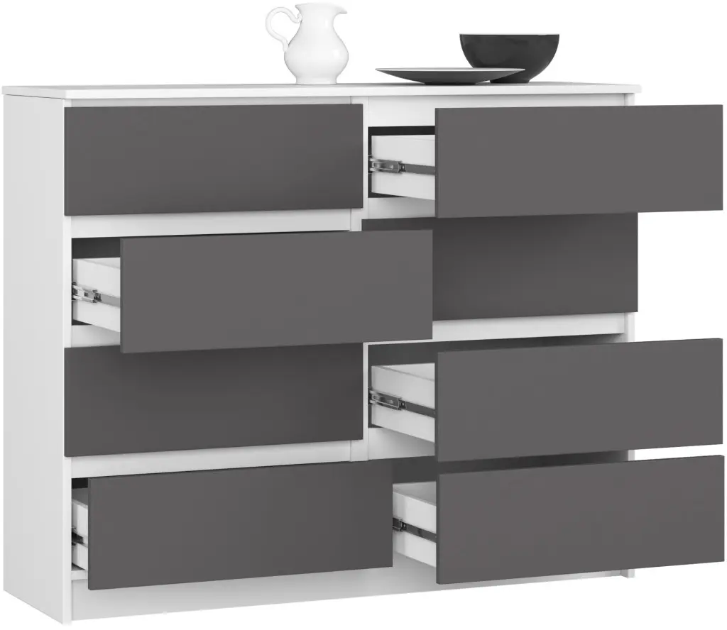 Comoda Akord K120 8SZ (Graphite Grey/White)