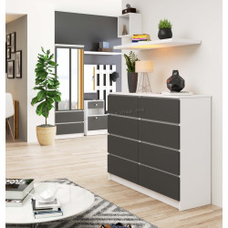Comoda Akord K120 8SZ (Graphite Grey/White)