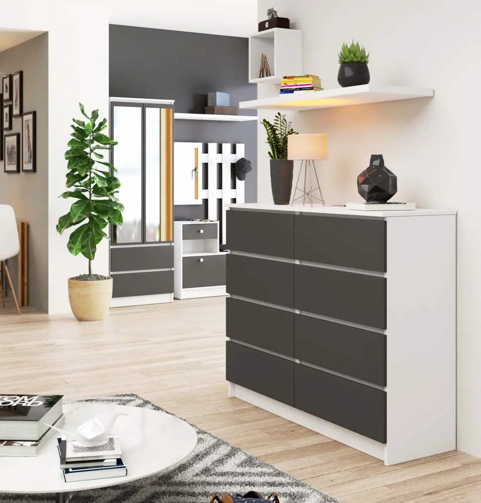 Comoda Akord K120 8SZ (Graphite Grey/White)