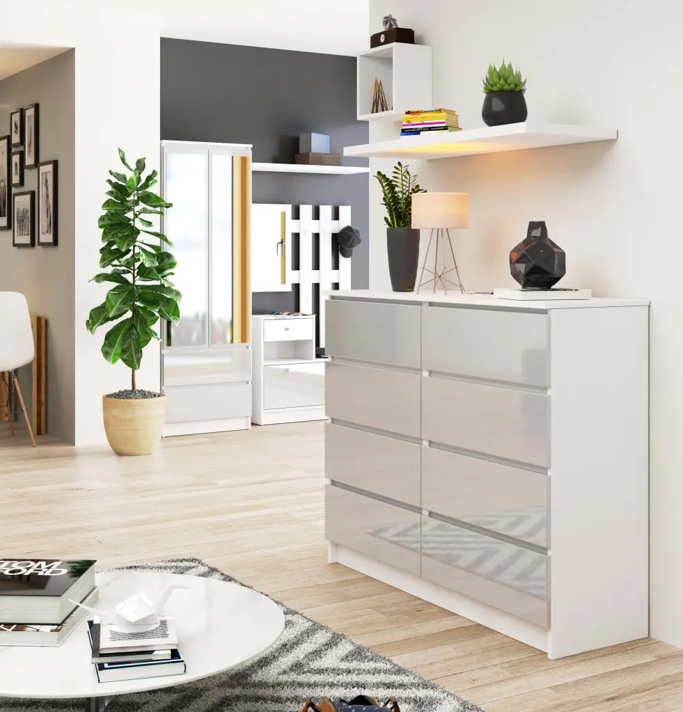 Comoda Akord K120 8SZ (Metallic Gloss/White)