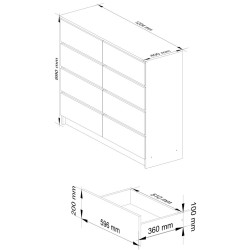Comoda Akord К120 8SZ (Sonoma Oak) Thumb