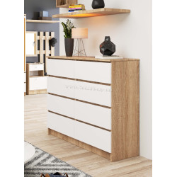 Comoda Akord K120 8SZ (Sonoma Oak/White)