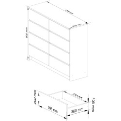 Comoda Akord K120 8SZ (Sonoma Oak/White) Thumb