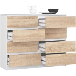 Comoda Akord K120 8SZ (Sonoma/White) Thumb