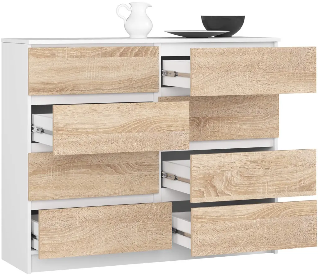 Comoda Akord K120 8SZ (Sonoma/White)