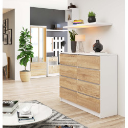 Comoda Akord K120 8SZ (Sonoma/White)