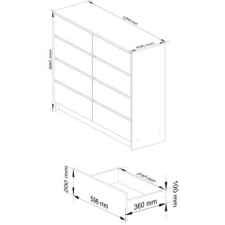 Комод Akord K120 8SZ (White) Thumb