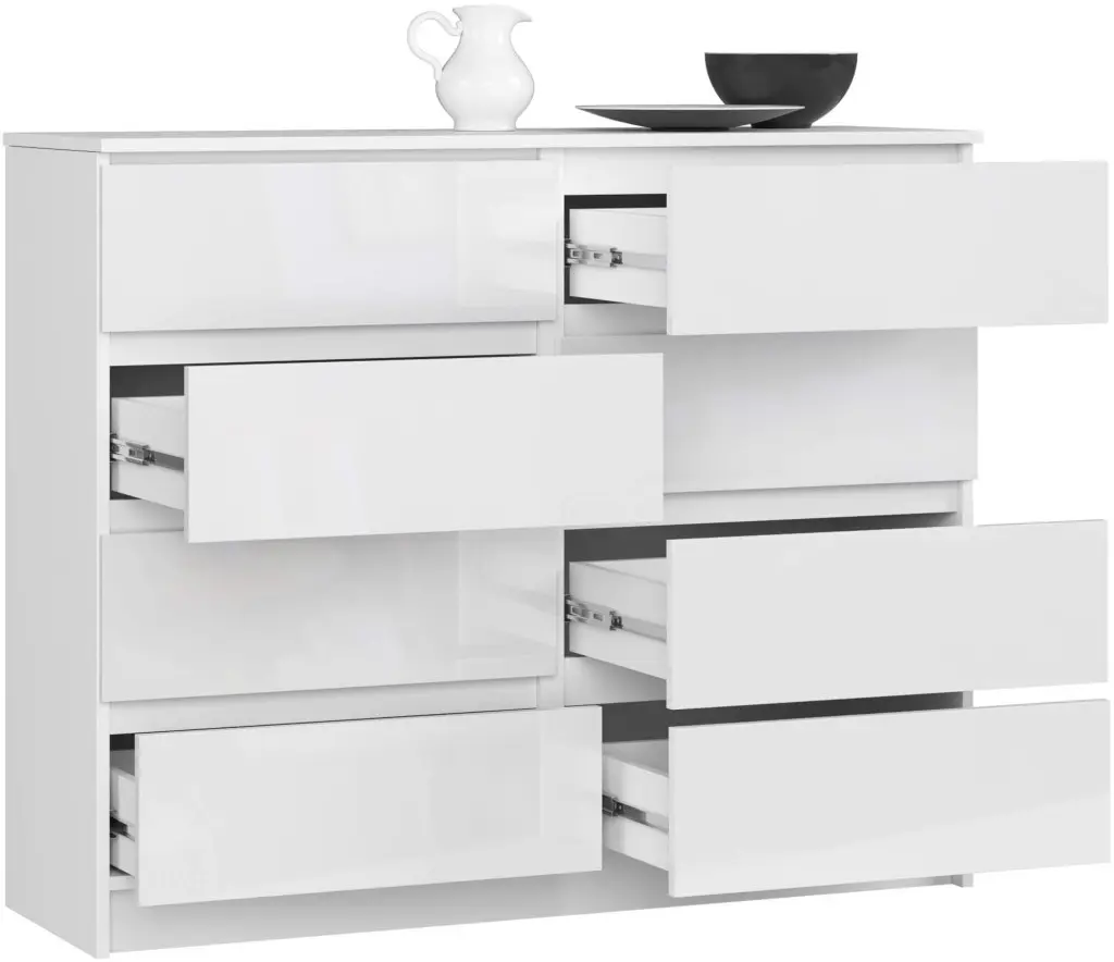 Комод Akord K120 8SZ (White/Glossy White)