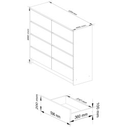 Комод Akord K120 8SZ (White/Glossy White) Thumb