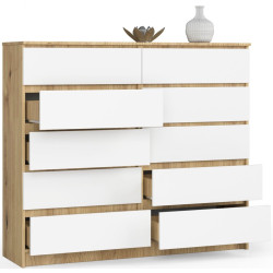 Comoda Akord K140 10SZ CLP PK (Artisan Oak/White) Thumb