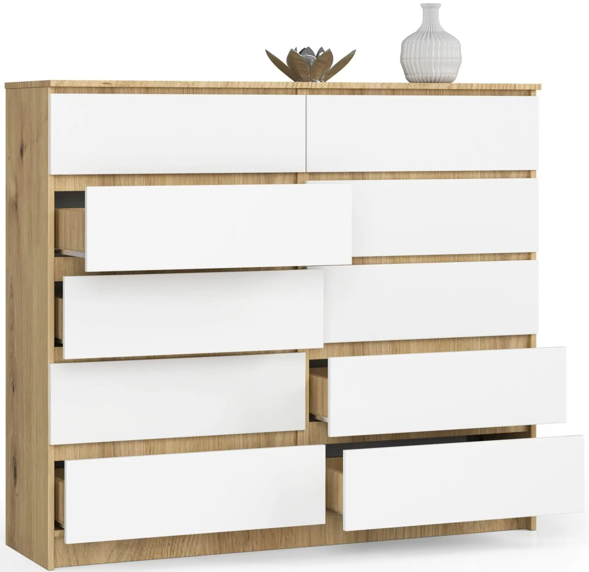 Comoda Akord K140 10SZ CLP PK (Artisan Oak/White) - 3