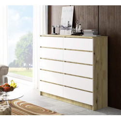 Comoda Akord K140 10SZ CLP PK (Artisan Oak/White)