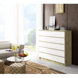 Comoda Akord K140 10SZ CLP PK (Artisan Oak/White) Thumb