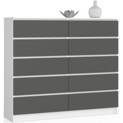 Comoda Akord K140 10SZ (White/Graphite Grey) Thumb