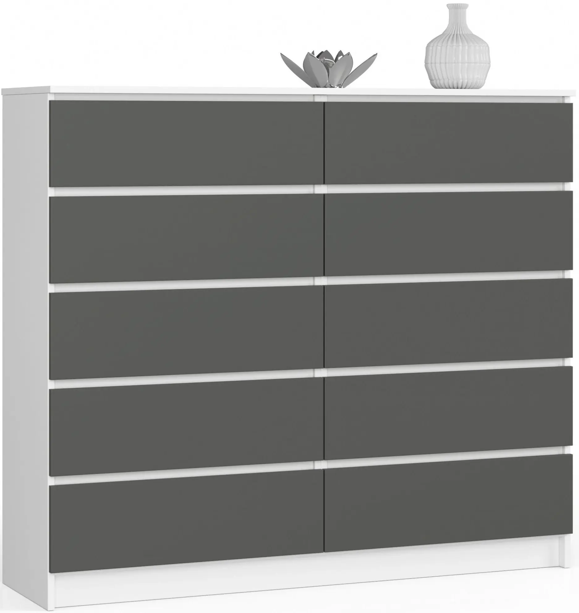 Comoda Akord K140 10SZ (White/Graphite Grey)