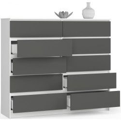 Comoda Akord K140 10SZ (White/Graphite Grey) Thumb