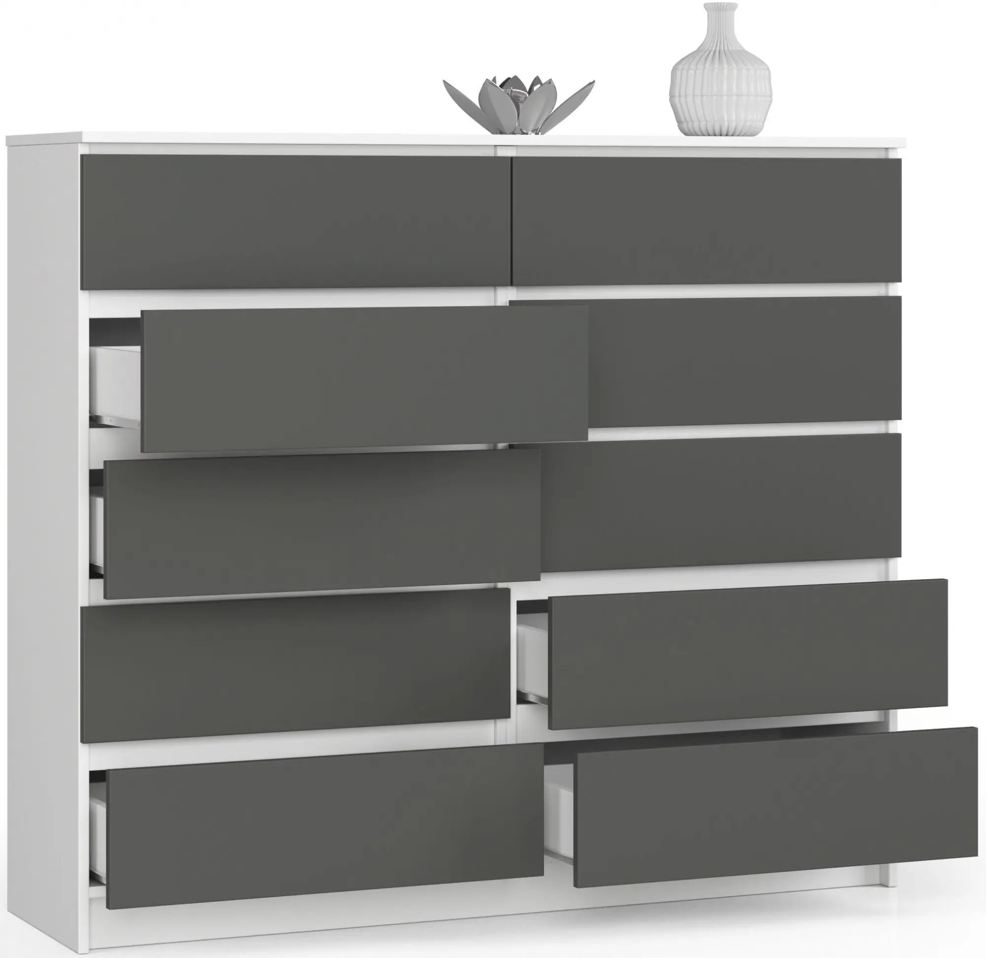 Comoda Akord K140 10SZ (White/Graphite Grey)