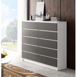 Comoda Akord K140 10SZ (White/Graphite Grey)